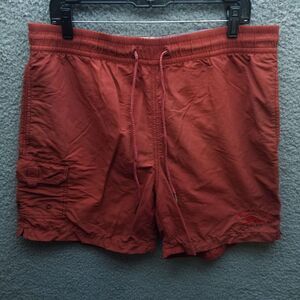 Tomy Bahama Men's M Relax Red-Orange Trunks Swimwear 100% Nylon 36.75" 5.75" 13"